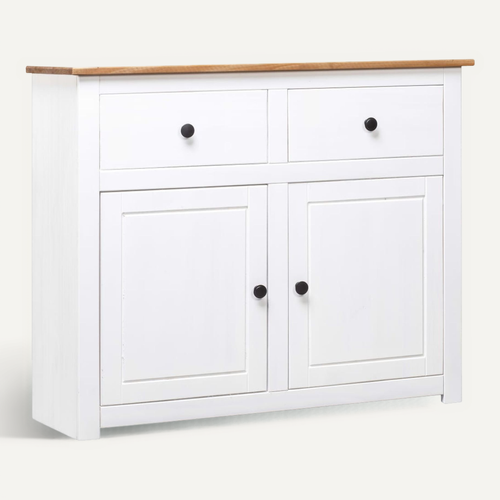 Buffet Blanc 93x40x80 Cm Pin Gamme Panama