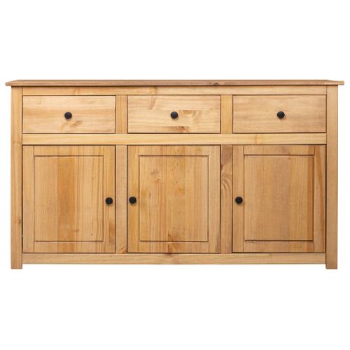 Buffet 135 X 40 X 80 Cm Pin Massif 3 Portes 3 Tiroirs Gamme Panama Couleur Naturelle