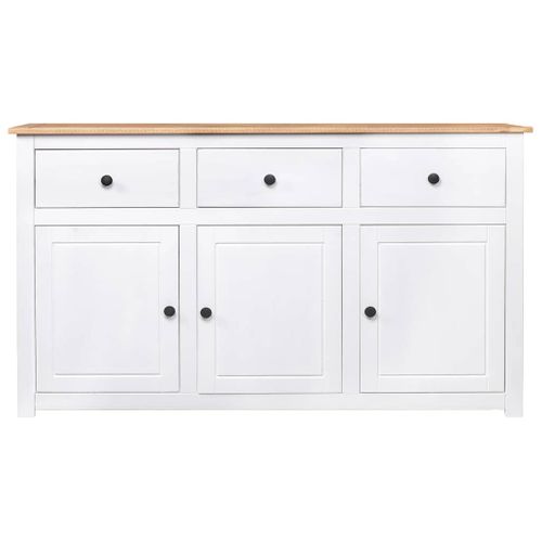 Vidaxl Buffet Blanc 135x40x80 Cm Pin Solide Gamme Panama Armoire Latérale Meuble De Rangement