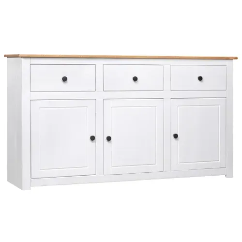 Vidaxl Buffet Blanc 135x40x80 Cm Pin Solide Gamme Panama Armoire Latérale Meuble De Rangement