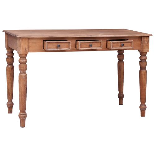 Bureau Avec Tiroirs 117x57x75 Cm Bois D'acajou Massif