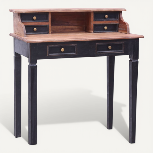 Bureau D'écriture Et Tiroirs 90x50x101 Cm Bois Massif D'acajou