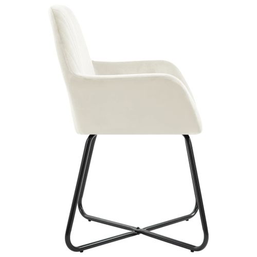 Chaises À Manger Lot De 6 Crème Velours