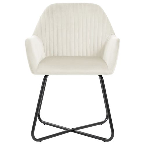 Chaises À Manger Lot De 6 Crème Velours