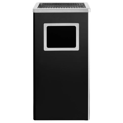 Cendrier-poubelle Hôtel Avec Bac À Cendres Amovible Et Design Résistant Au Feu 45 L Acier Noir