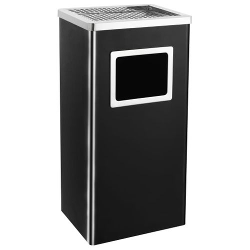 Cendrier-poubelle Hôtel Avec Bac À Cendres Amovible Et Design Résistant Au Feu 45 L Acier Noir