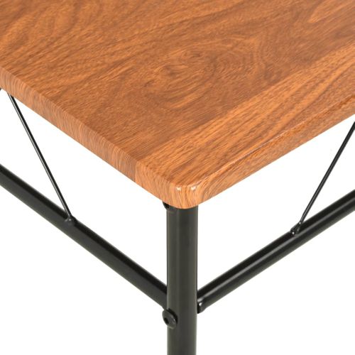 Lot De 6 Chaises À Manger Mdf Marron Avec Structure Acier Noir