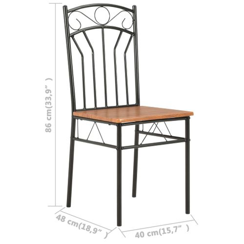 Chaises à Manger Lot De 4 Marron Mdf
