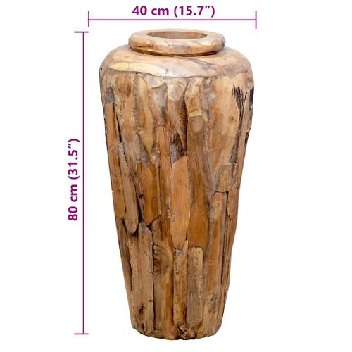 Vase De Décoration 40 X 80 Cm Bois De Teck Solide