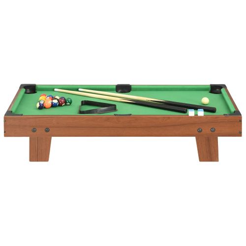 Mini Table De Billard 3 Pieds 92x52x19 Cm Marron Et Vert