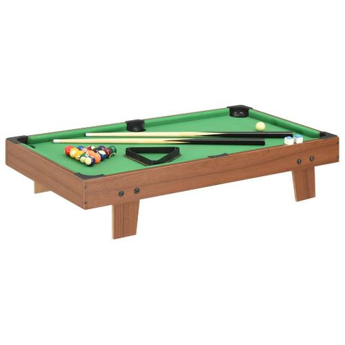 Mini Table De Billard 3 Pieds 92x52x19 Cm Marron Et Vert