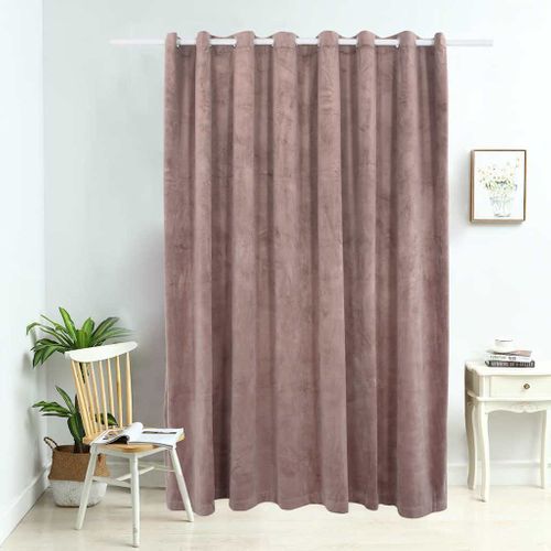 Rideau Occultant Avec Anneaux En Métal Velours Rose 290x245 Cm