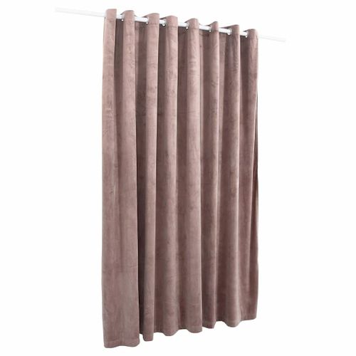 Rideau Occultant Avec Anneaux En Métal Velours Rose 290x245 Cm