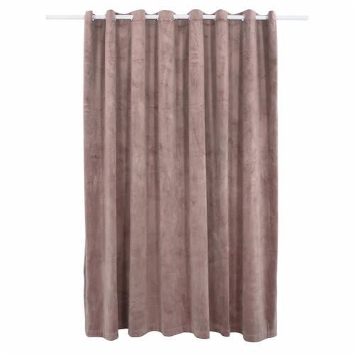 Rideau Occultant Avec Anneaux En Métal Velours Rose 290x245 Cm