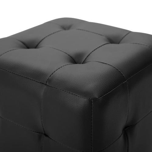 Poufs 2 Pièces Noir 30 X 30 X 30 Cm Simili