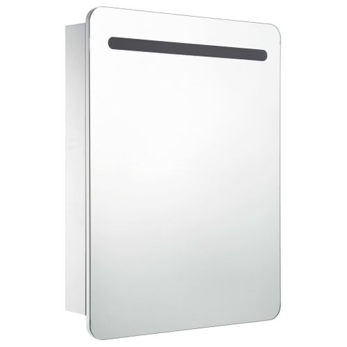 Armoire De Salle De Bain À Miroir LED 60x11x80 Cm éclairage Intégré