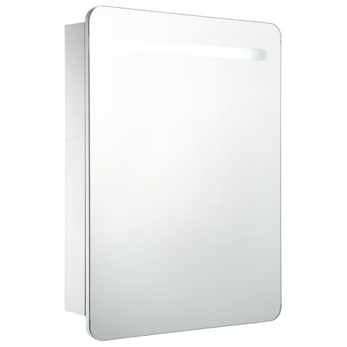 Armoire De Salle De Bain À Miroir LED 60x11x80 Cm éclairage Intégré