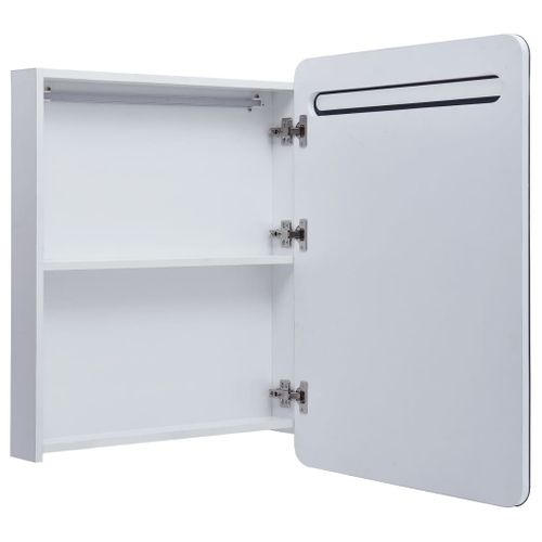 Armoire De Salle De Bain À Miroir LED 60x11x80 Cm éclairage Intégré