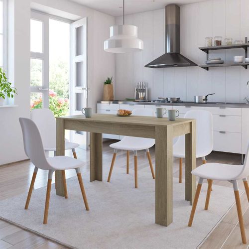Table À Manger Chêne Sonoma 120x60x76 Cm Bois Contreplaqué