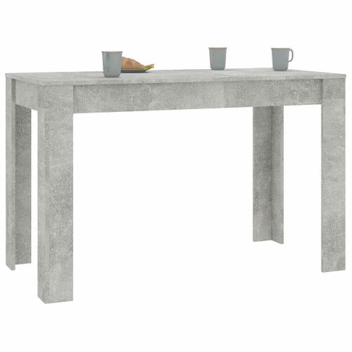 Table À Manger Rectangulaire 120 X 60 X 76 Cm, En Bois Contreplaqué Gris Béton