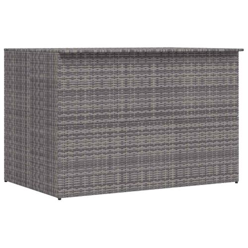 Coffre De Rangement De Jardin 150x100x100 Cm Poly Rotin Gris Cadre En Acier Doublure Zippée