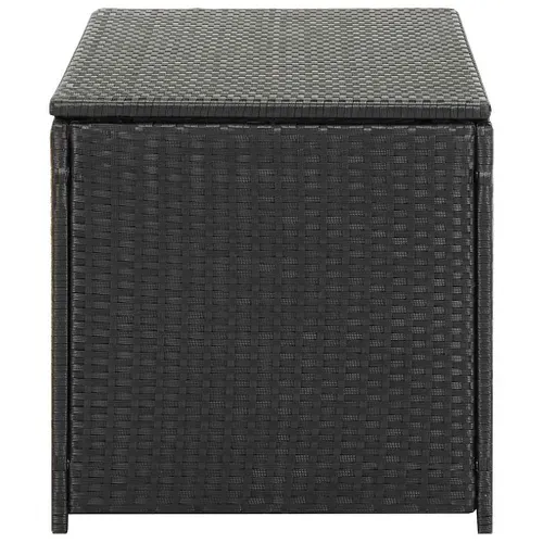 Vidaxl Boîte De Rangement De Jardin Résine Tressée 100x50x50 Cm Noir Coffre De Stockage Terrasse