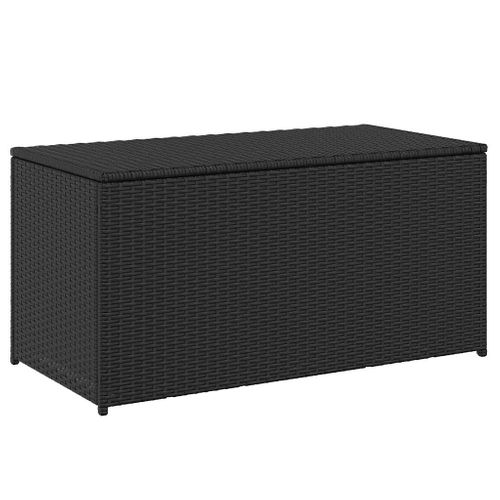 Vidaxl Boîte De Rangement De Jardin Résine Tressée 100x50x50 Cm Noir Coffre De Stockage Terrasse