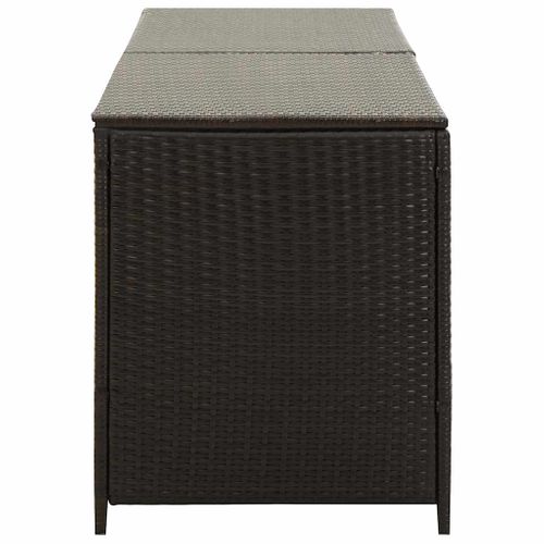 Vidaxl Boîte De Rangement De Jardin Résine Tressée 200x50x60 Cm Marron Coffre De Stockage Terrasse