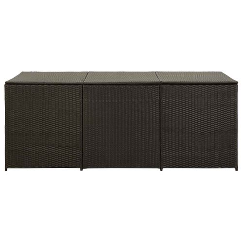 Boîte De Rangement De Jardin Résine Tressée 180x90x70 Cm Marron Grand Espace De Stockage