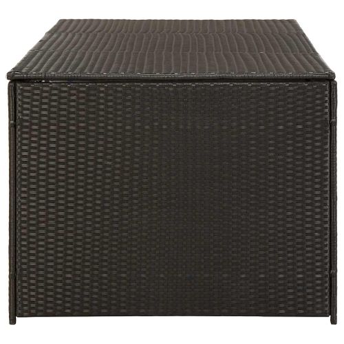 Boîte De Rangement De Jardin Résine Tressée 180x90x70 Cm Marron Grand Espace De Stockage