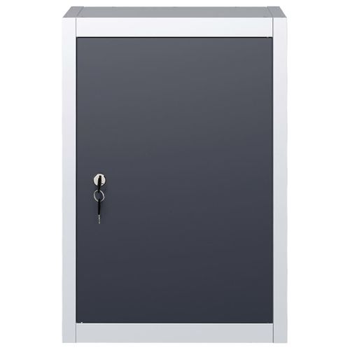Armoire à Outils Murale Style Industriel Métal Gris Et Noir