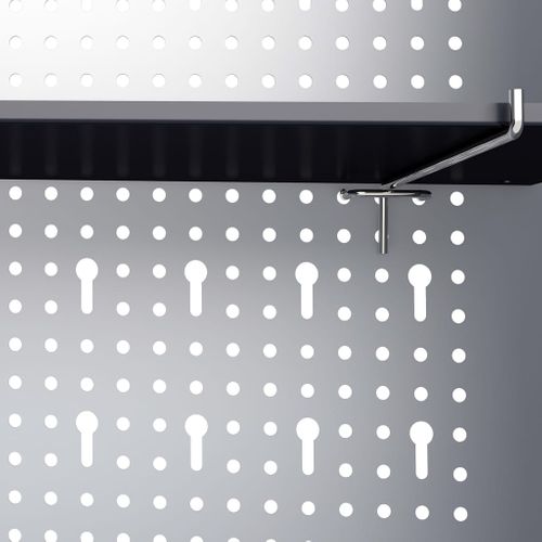 Armoire à Outils Murale Style Industriel Métal Gris Et Noir