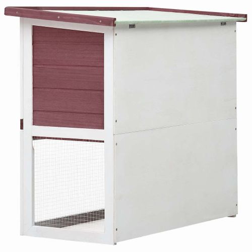 Clapier Pour Lapin Avec Plateau Amovible et Verrou Coulissant 1 Porte Bois Marron
