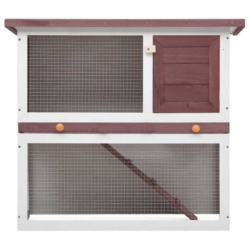 Clapier Pour Lapin Avec Plateau Amovible et Verrou Coulissant 1 Porte Bois Marron