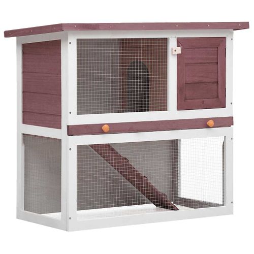 Clapier Pour Lapin Avec Plateau Amovible et Verrou Coulissant 1 Porte Bois Marron