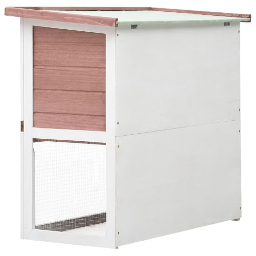Clapier Pour Lapin Avec Plateau Amovible et Verrou Coulissant 1 Porte Bois Marron