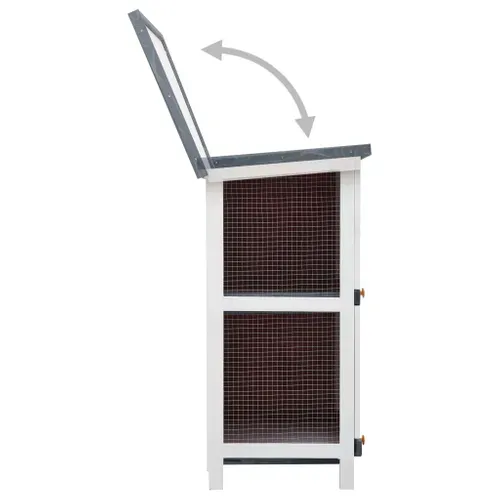 Clapier Pour Lapin Avec Maille Et Toit En Asphalte Multi-niveaux 4 Portes Bois Anti-fuite