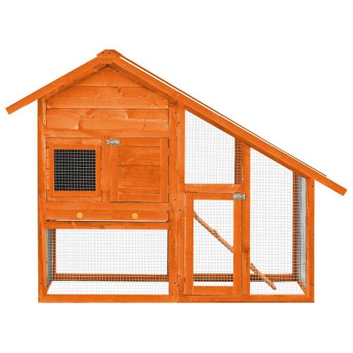 Clapier Pour Lapin Avec Toit Imperméable Et Plateau Amovible 140x63x120cm Bois De Sapin Solide
