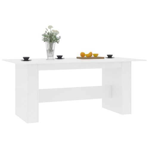 Table À Manger Blanc 180x90x76 Cm Bois Contreplaqué