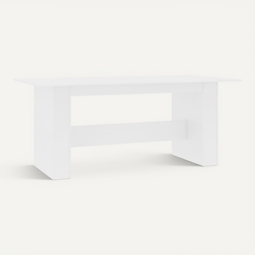 Table À Manger Blanc 180x90x76 Cm Bois Contreplaqué
