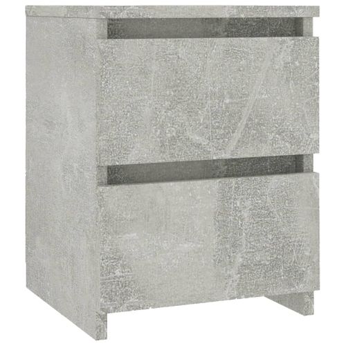 Table De Chevet Avec 2 Tiroirs Gris Béton 30 X 30 X 40 Cm Bois
