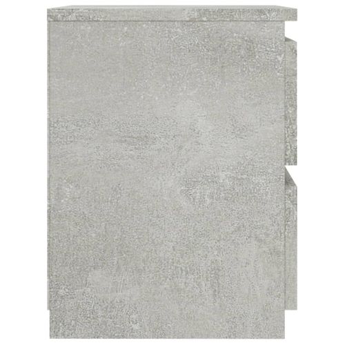 Table De Chevet Avec 2 Tiroirs Gris Béton 30 X 30 X 40 Cm Bois
