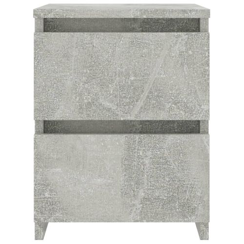 Tables De Chevet 2 Pièces Avec 2 Tiroirs Gris Béton 30x30x40 Cm Bois D'ingénierie Armoires