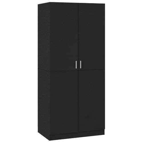 Garde-robe Noir 80x52x180 Cm Aggloméré Penderie Armoire Meuble De Rangement Chambre