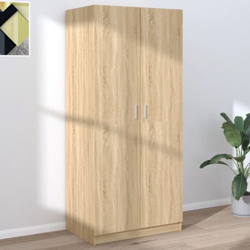 Garde-robe Chêne Sonoma 80x52x180 Cm Aggloméré Penderie Armoire Meuble De Rangement