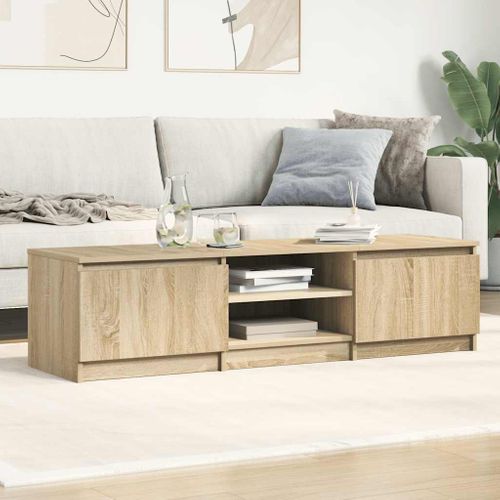 Meuble TV Chêne Sonoma 140x40x35,5 Cm Bois Contreplaqué