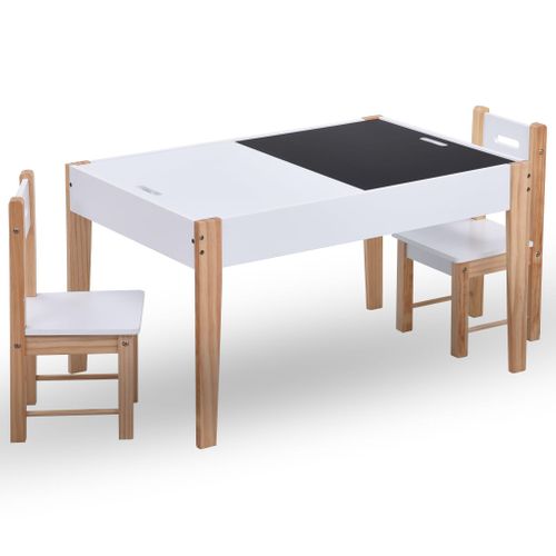 Ensemble De Table Et Chaises Pour Enfants 3 Pièces Noir Et Blanc