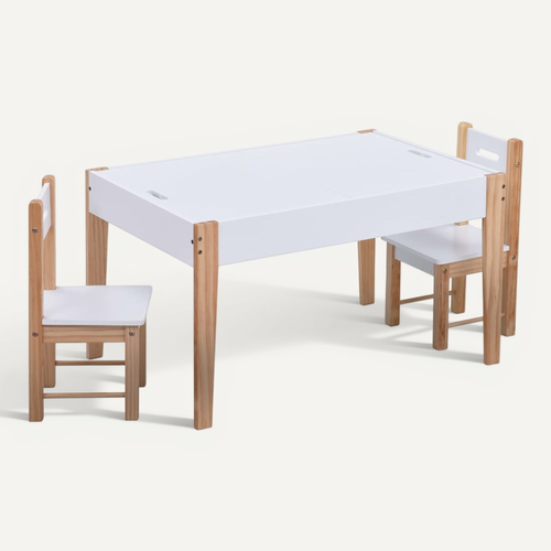 Ensemble De Table Et Chaises Pour Enfants 3 Pièces Noir Et Blanc