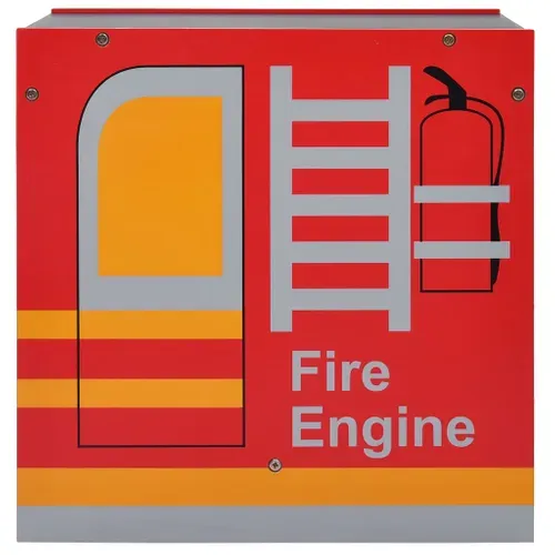 Jeu De Table Et Chaises D'enfants 3 Pièces Camion De Pompiers Bois