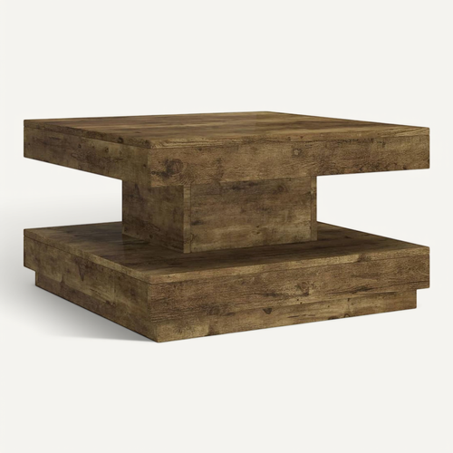 Table Basse Marron Foncé 60x60x35 Cm Mdf